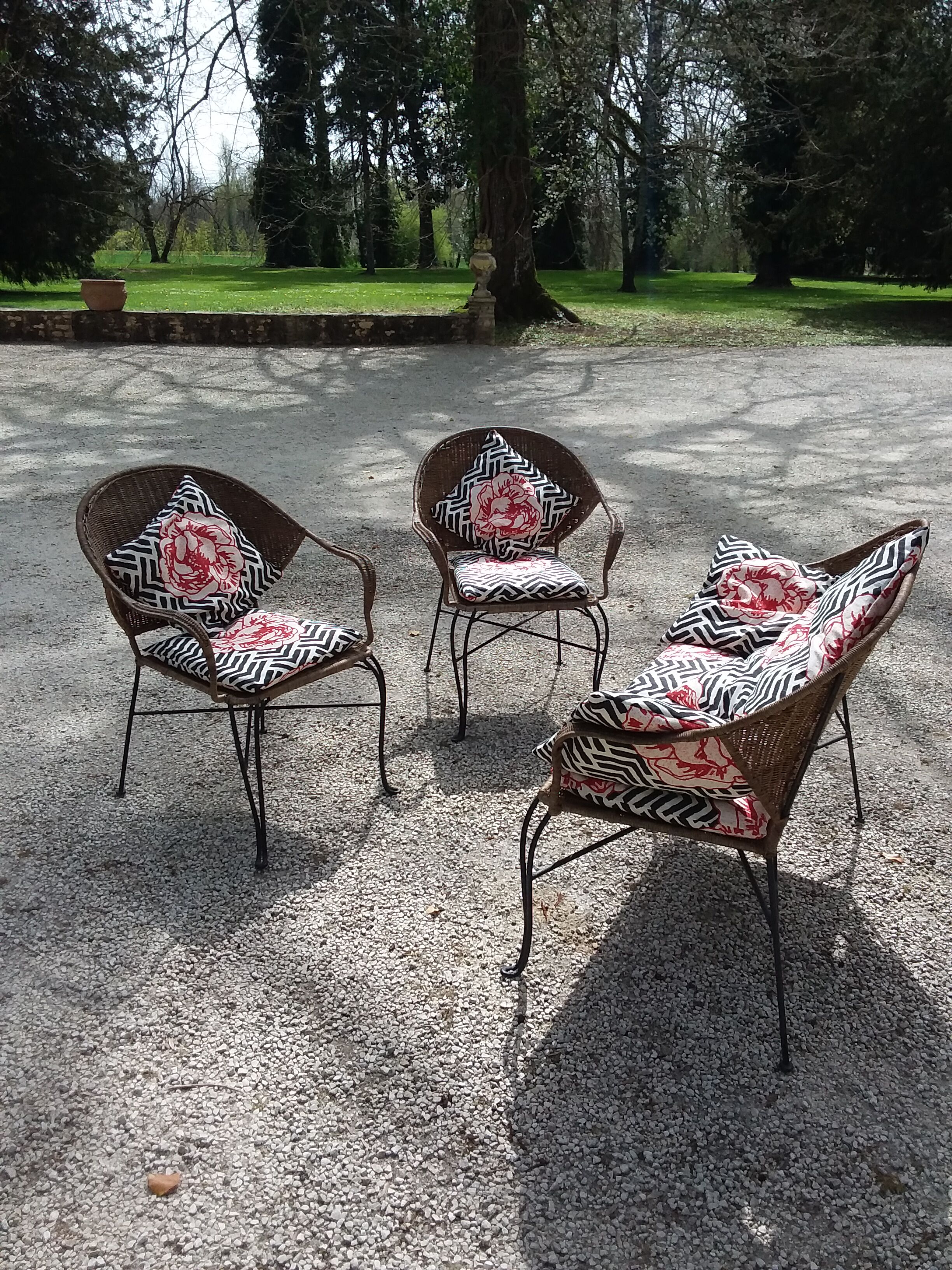 Wicker and iron lounge