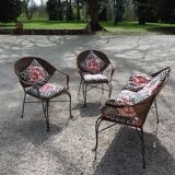 Wicker and iron lounge