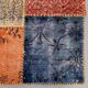 Distressed turkish patchwork rug 244x172 cm wool vintage red black orange large