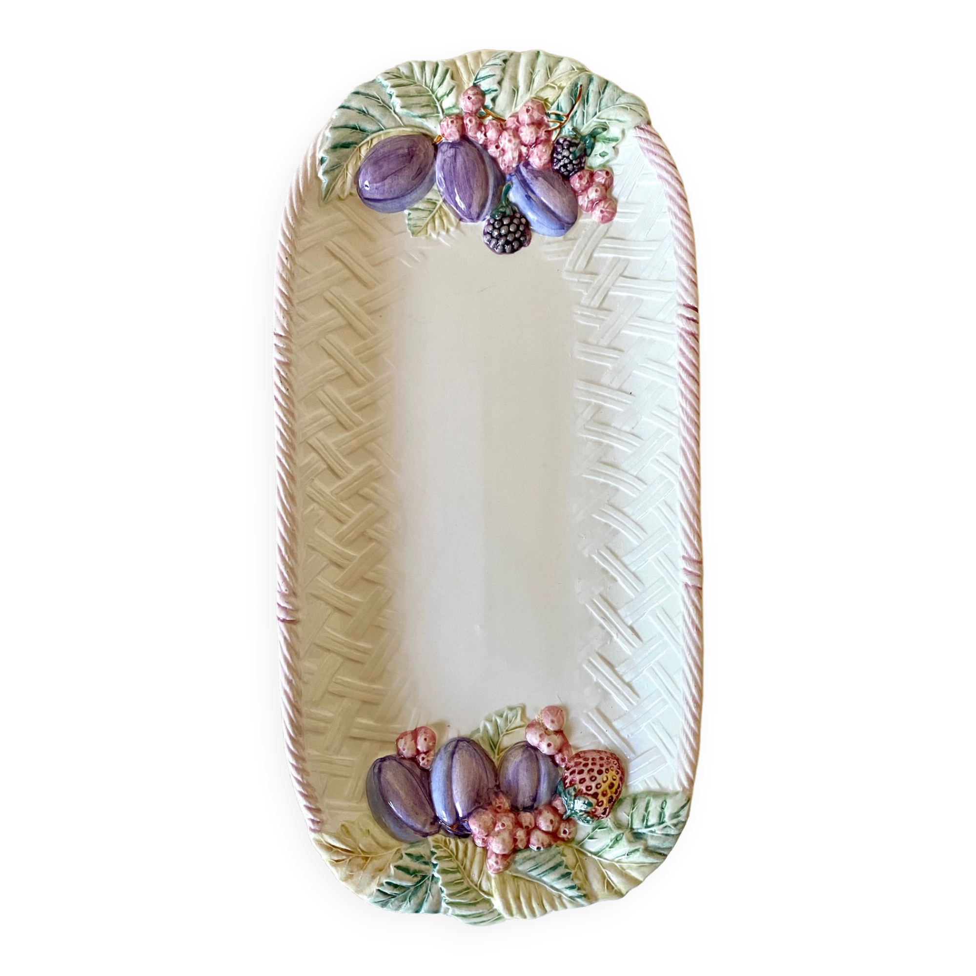 Long dish in fruit barbotine