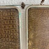 Miroir vintage 1930 triptyque barbier cristal biseauté- 25 x 58 cm