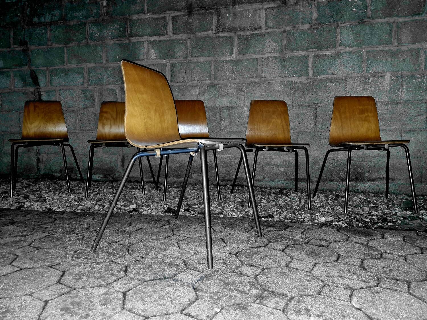 Suite de 6 Chaises Pierre Guariche modèle Papyrus Édition Steiner 1950