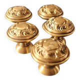 5 brass furniture knobs