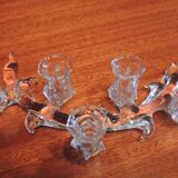 Glass table runner by A. Vialas – Vintage crystal centerpiece