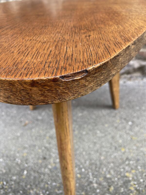 Table basse guéridon vintage design art déco 50 piétement tripode scandinave