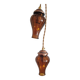 Duo of brown smoked glass portable lamps
