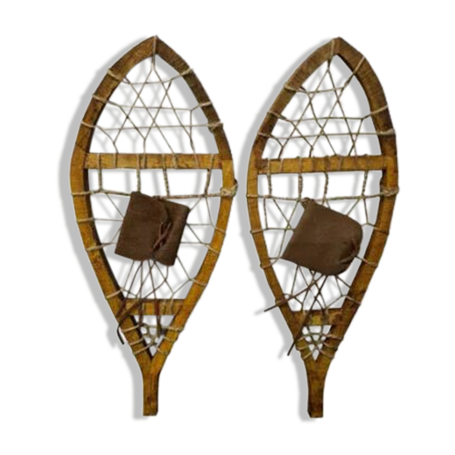 Paire de raquettes en bois