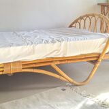 Vintage rattan and wicker bed