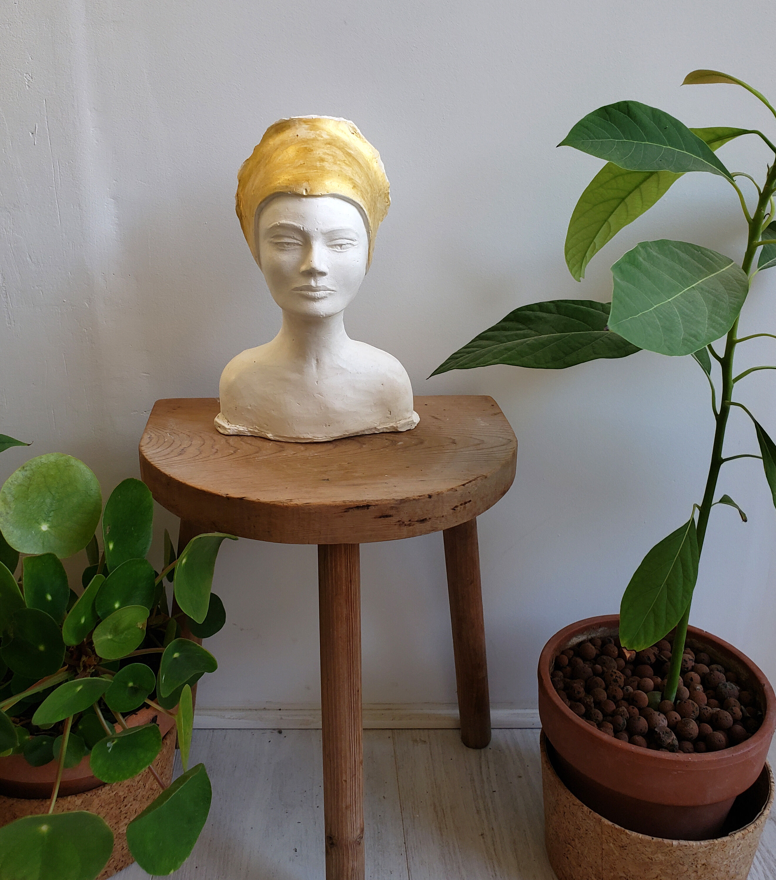 Plaster bust of a woman