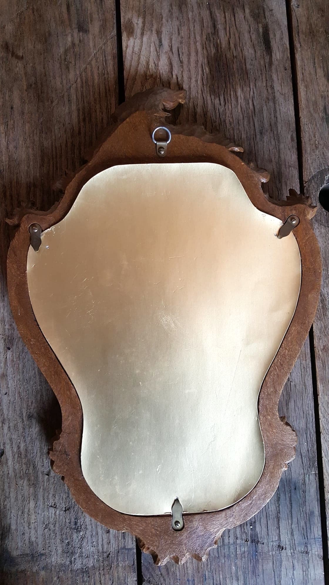 Louis XV-style gold mirror - 50x33cm