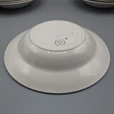 12 hollow porcelain plates, floral decoration and golden ledé - ∅: 23cm