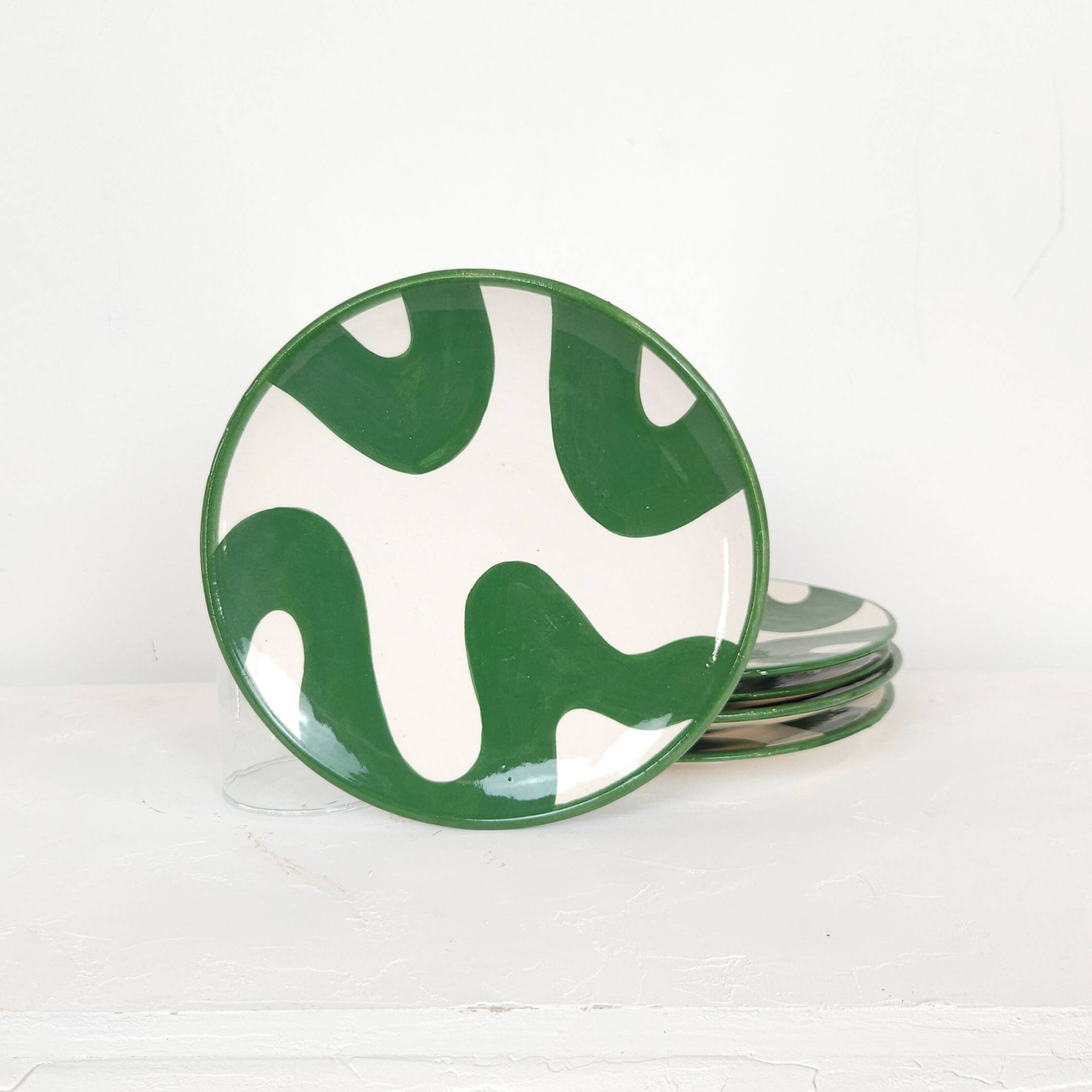 Medium plate - GREEN BRUSH