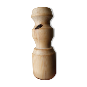 Original dug wood deco vase narrow