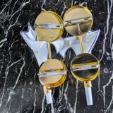 Pair of white fleur-de-lis wall lights, Murano glass, Italy, 1970