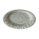 Plate black and blue ceramica quadrifoglio - italy- retro - vintage