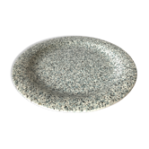 Plate black and blue ceramica quadrifoglio - italy- retro - vintage