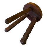 French Wooden Tripod Stool From The 1970s