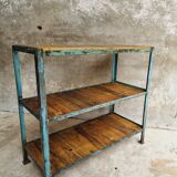 Industrial shelving unit sidetable kitchen rack pastel blue