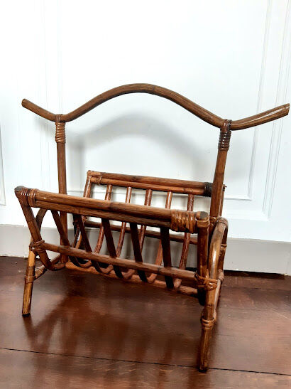 Vintage rattan magazine holders 1960