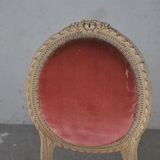 Pair of Louis XVI style cream lacquered chairs around 1900