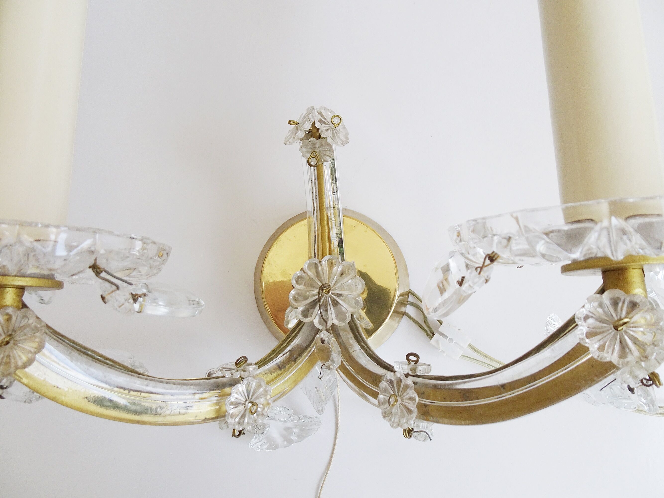 Wall lamps set made of crystal glass