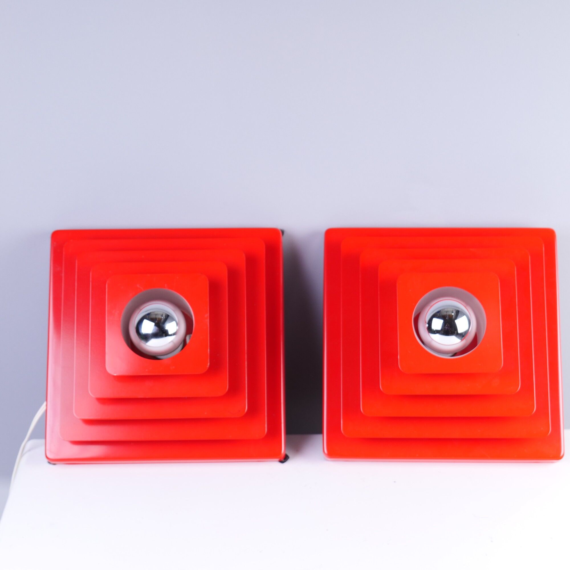 vintage german space age wall lamps set of 2