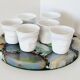 6 design espresso cups crumpled white porcelain Revol