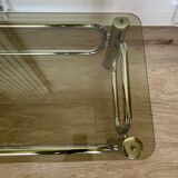 Table basse en chrome et verre fumé