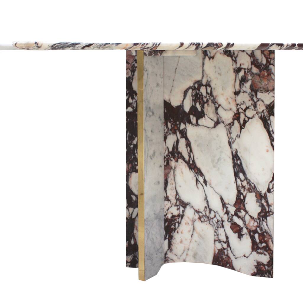 L.A. Studio Contemporary Modern Marble and Brass Italian Dining Table