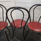 chaises de bistrot en fer courbé x 4