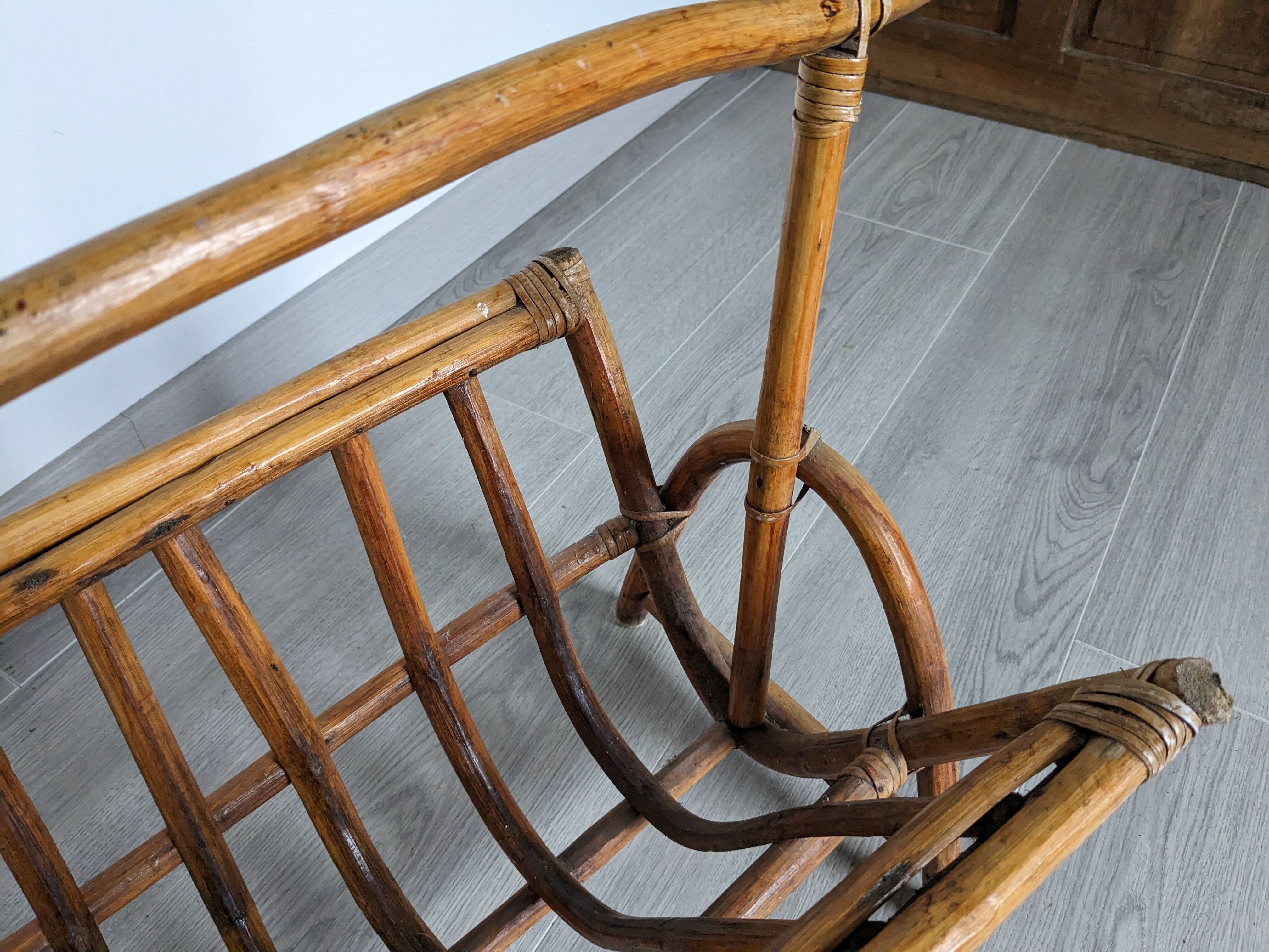 Vintage rattan magazine holders