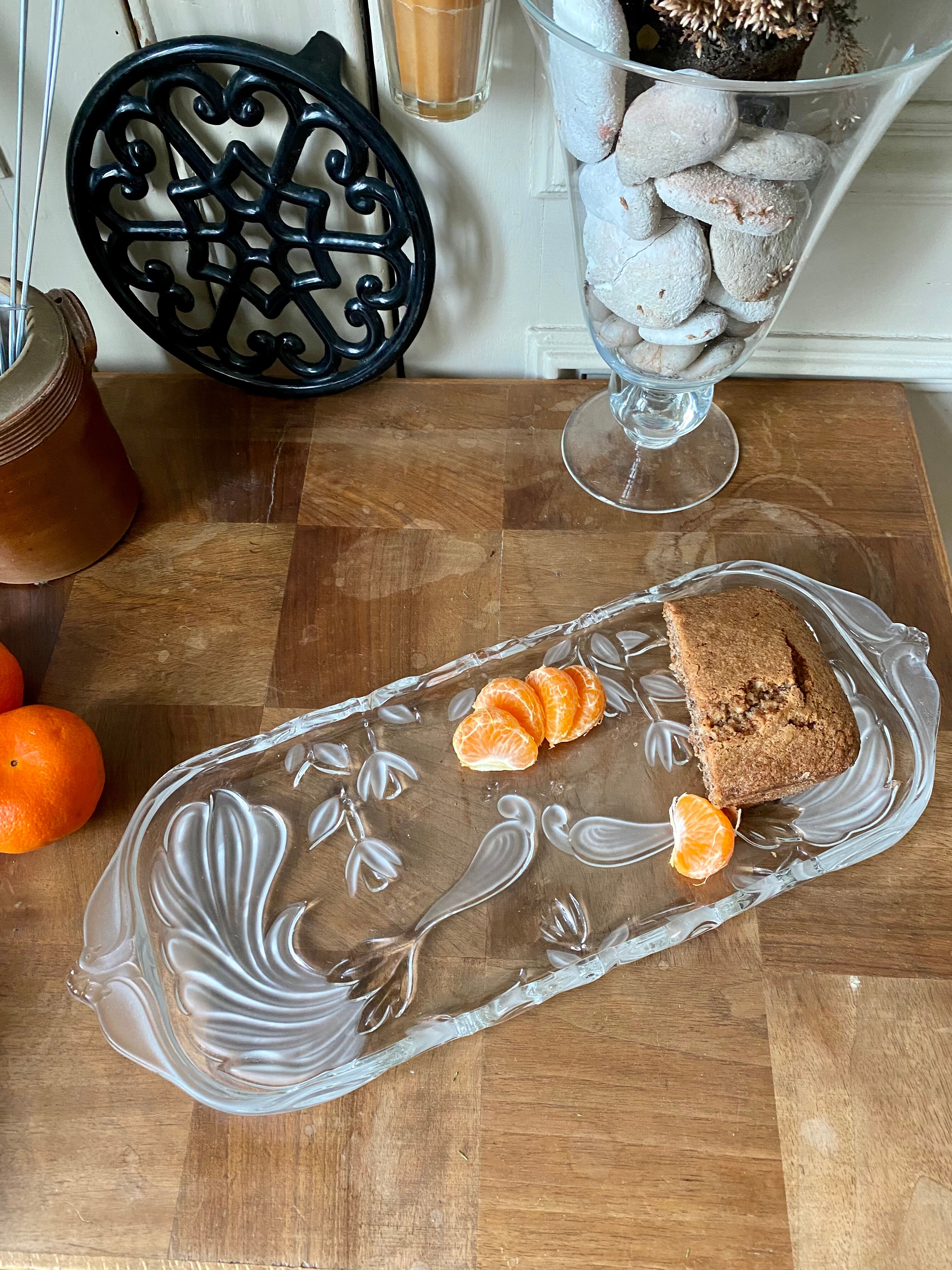 Antique glass cake dish