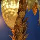 Hollywood Regency Palm Tree Lamp Trio – Hammered Gold Metal