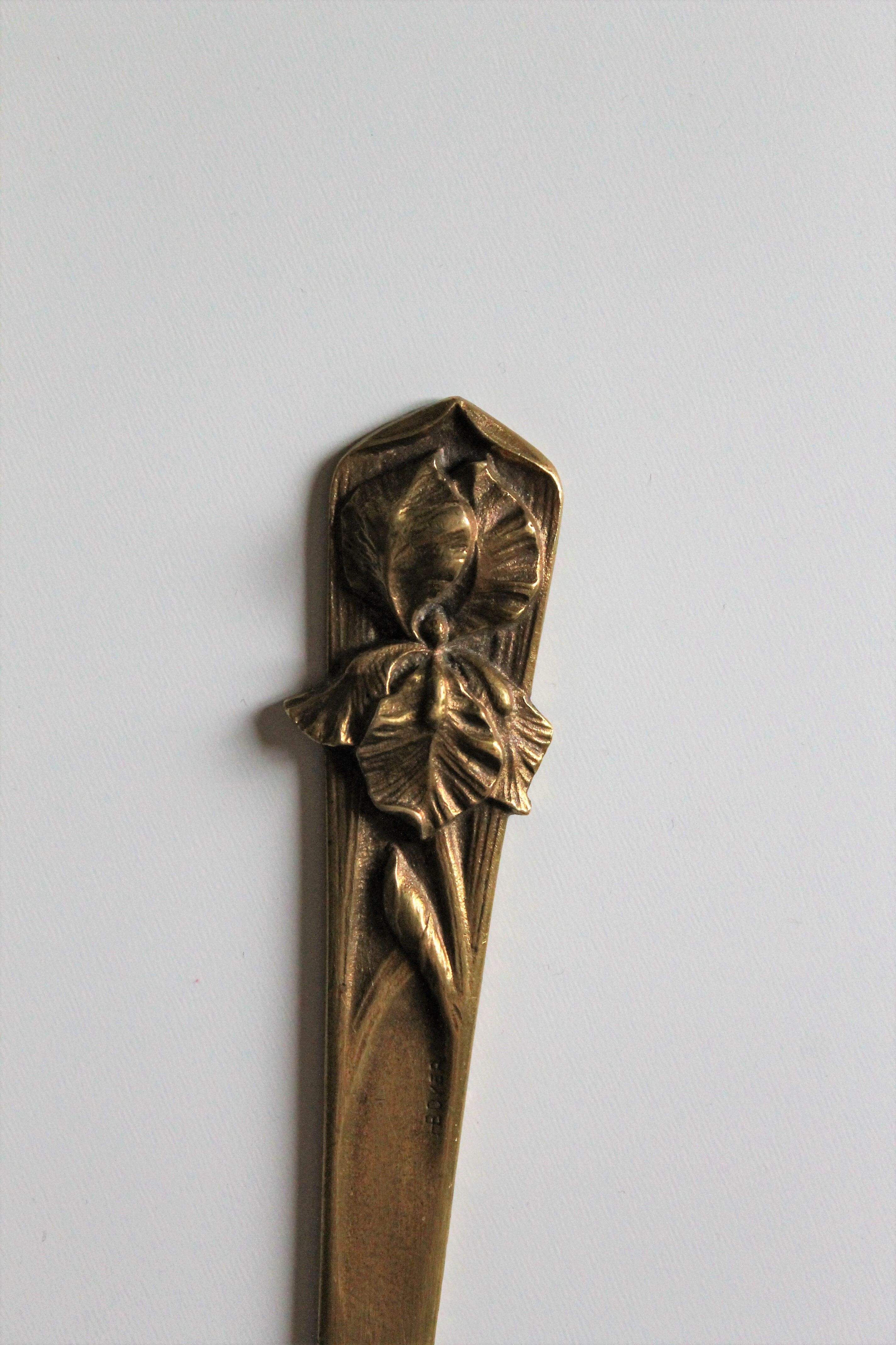 H. Boyer, Art Nouveau bronze letter opener