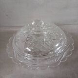 Sucrier/bonbonnière ancien en verre ciselé