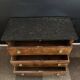 Empire style chest of drawers with 3 drawers and marble top - solid mahogany