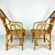 2 fauteuils vintage bambou rotin 1960