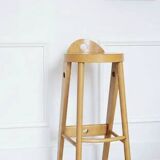 Tabouret élégant et haut en bois de Baumann