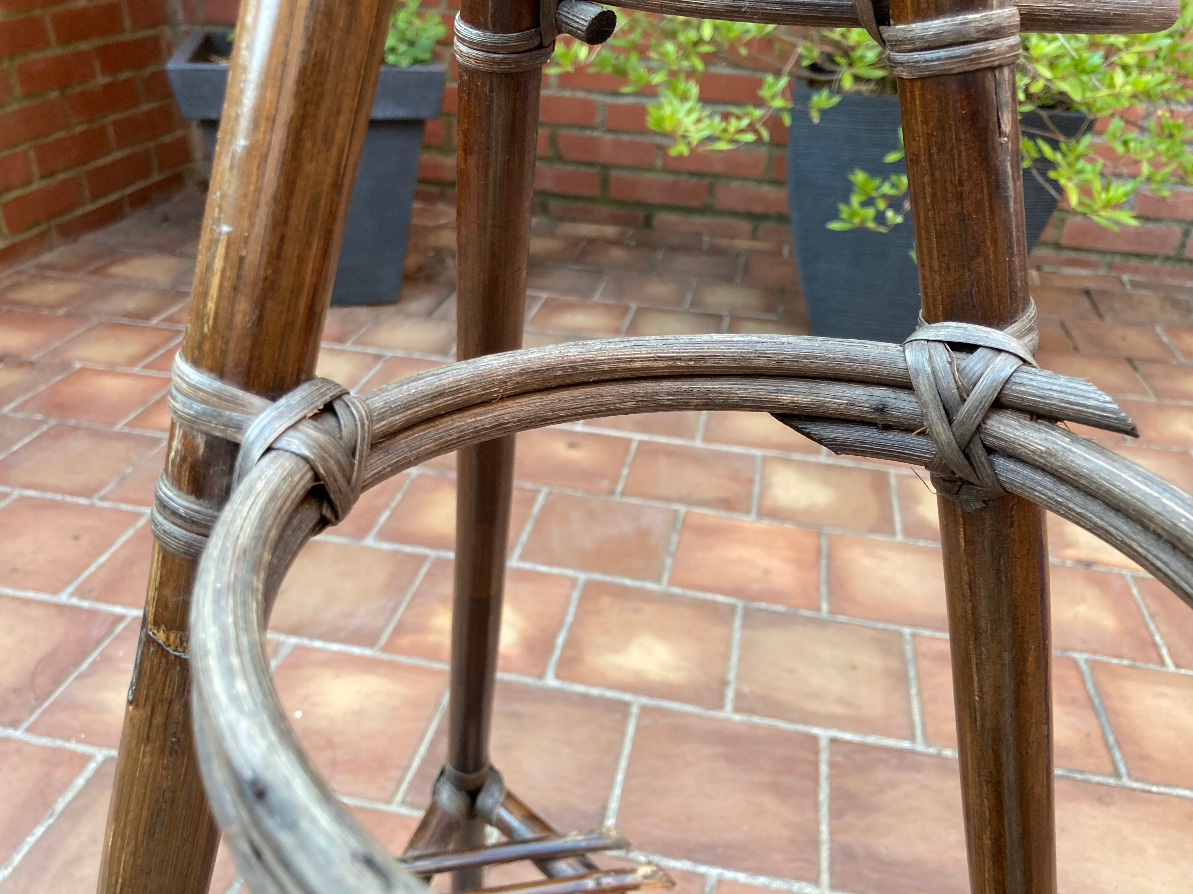 Vintage rattan plant holder