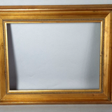 Frame inverted edges and beaded gilded wood 46x36 foliage 35x26 cm SB