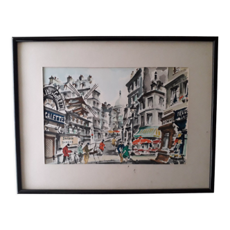 Illustration of Montmartre signed Maurice Legendre