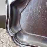 Rectangular silver metal tray 1970
