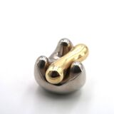 Gold and silver abstract sculpture, free form, 1970s