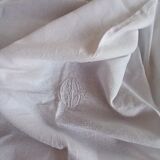 Damask tablecloth in very fine cotton, snowy white (225 x 150 cm)