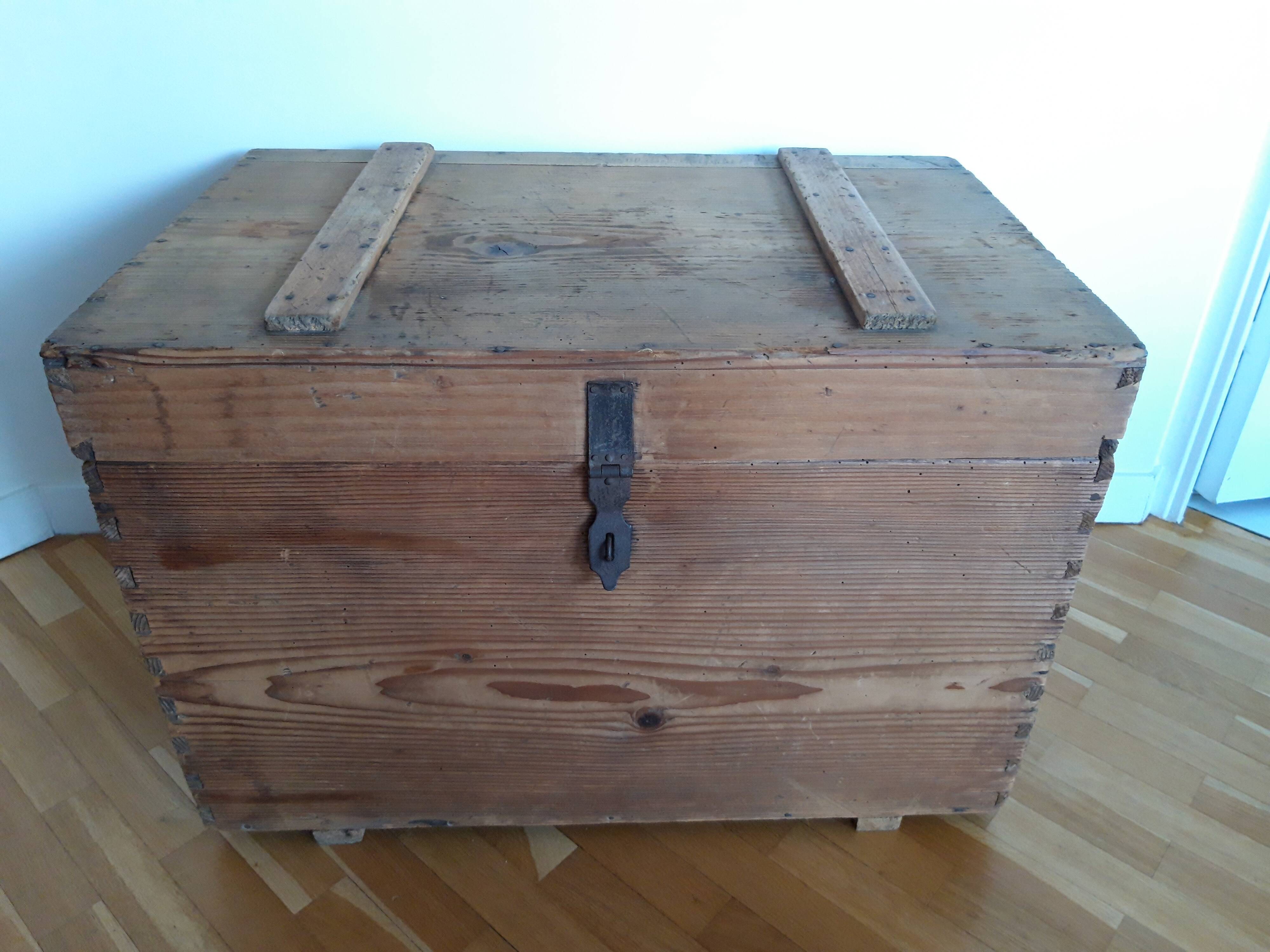 Old solid pine chest