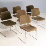 Set of 7 stackable Matrix chairs, Thomas Tolleson, 1970s, USA