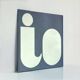 IO typographic mirror by Giuseppe Raimondi, 1970s