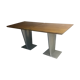 Paire de tables industrielles vintage 60x60cm pieds métal et plateaux bois massif