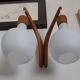 double teak wall lamp and Scandinavian suspended opalines
