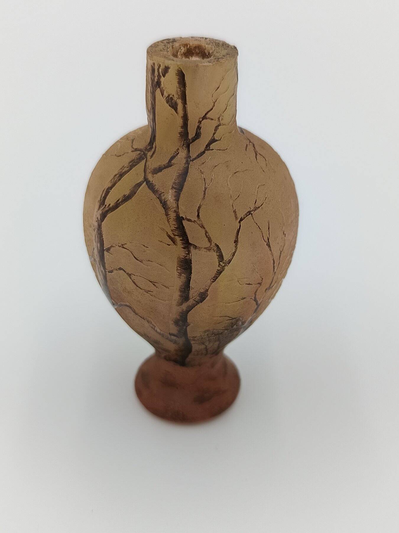 Daum Nancy "Trees in Autumn" - 7cm spray base - Signed glass cameo